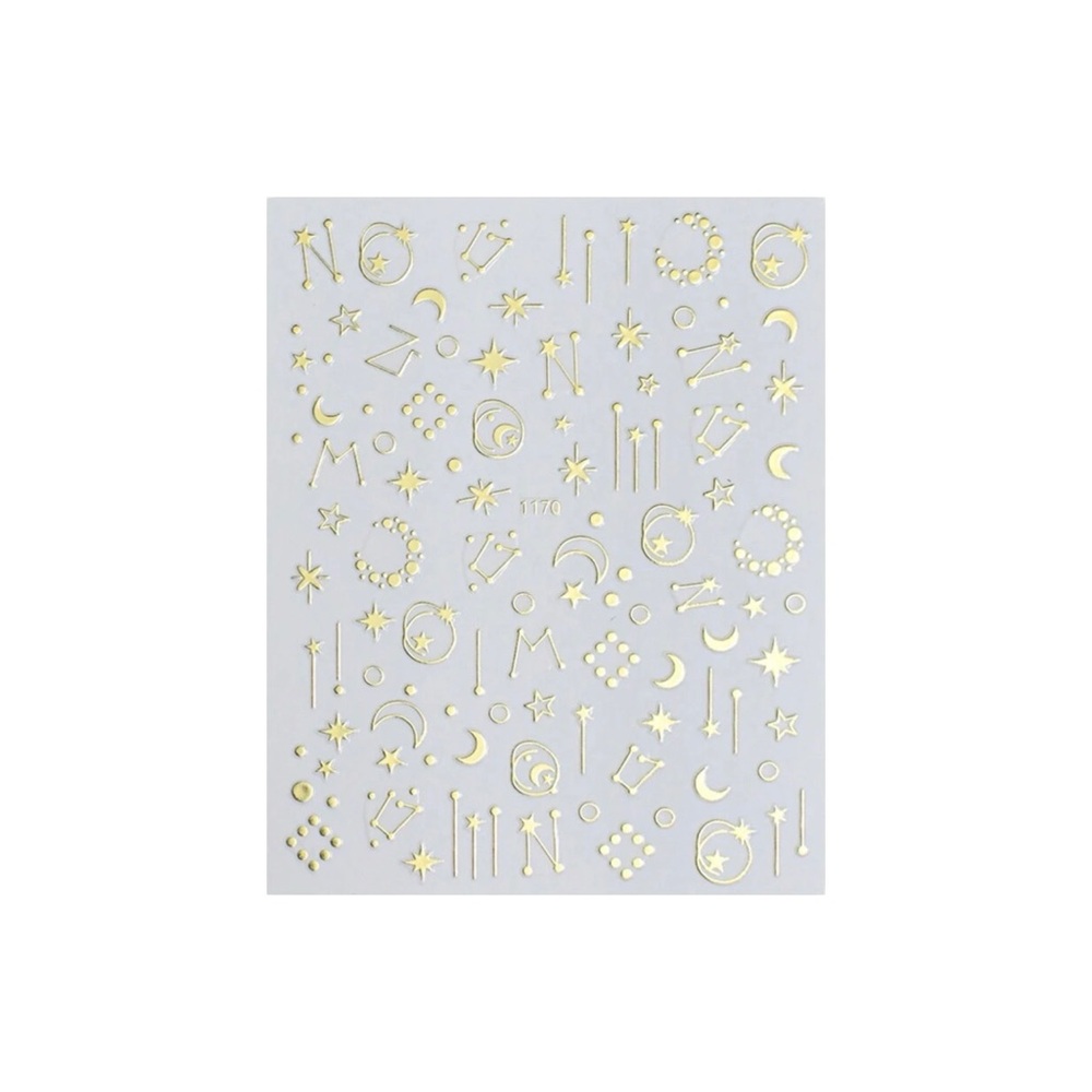 SHEIN STAR MOON NAIL METALLIC DECAL STICKERS (1 SHEET)